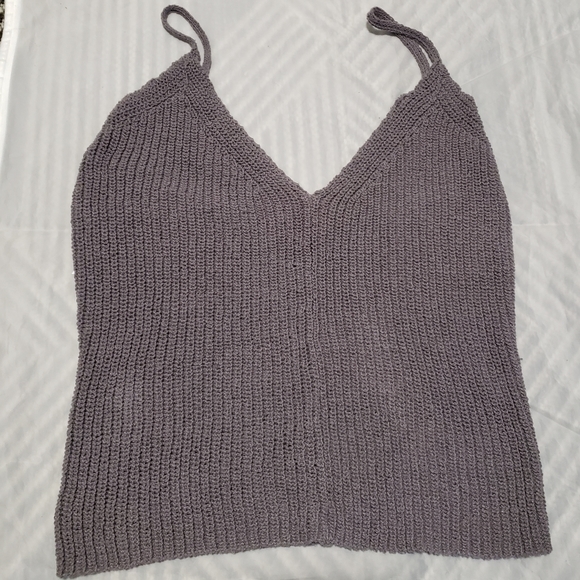 Zara Tops - 3/$25 Zara Gray Knit Open Back Tank Top